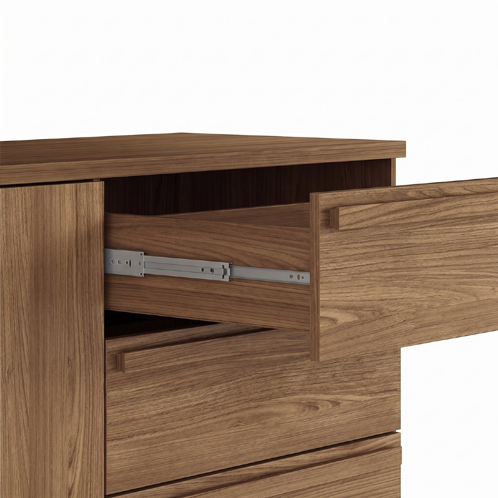 Cômoda Quarto 131cm 5 Gavetas 2 Portas Valenza Jatobá S01 - Mpozenato