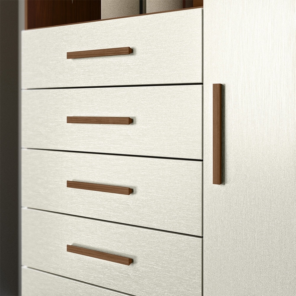 Cômoda Multiuso 6 Gavetas 1 Porta 96cm Guaíra Jatobá/Areia S01 - Mpozenato