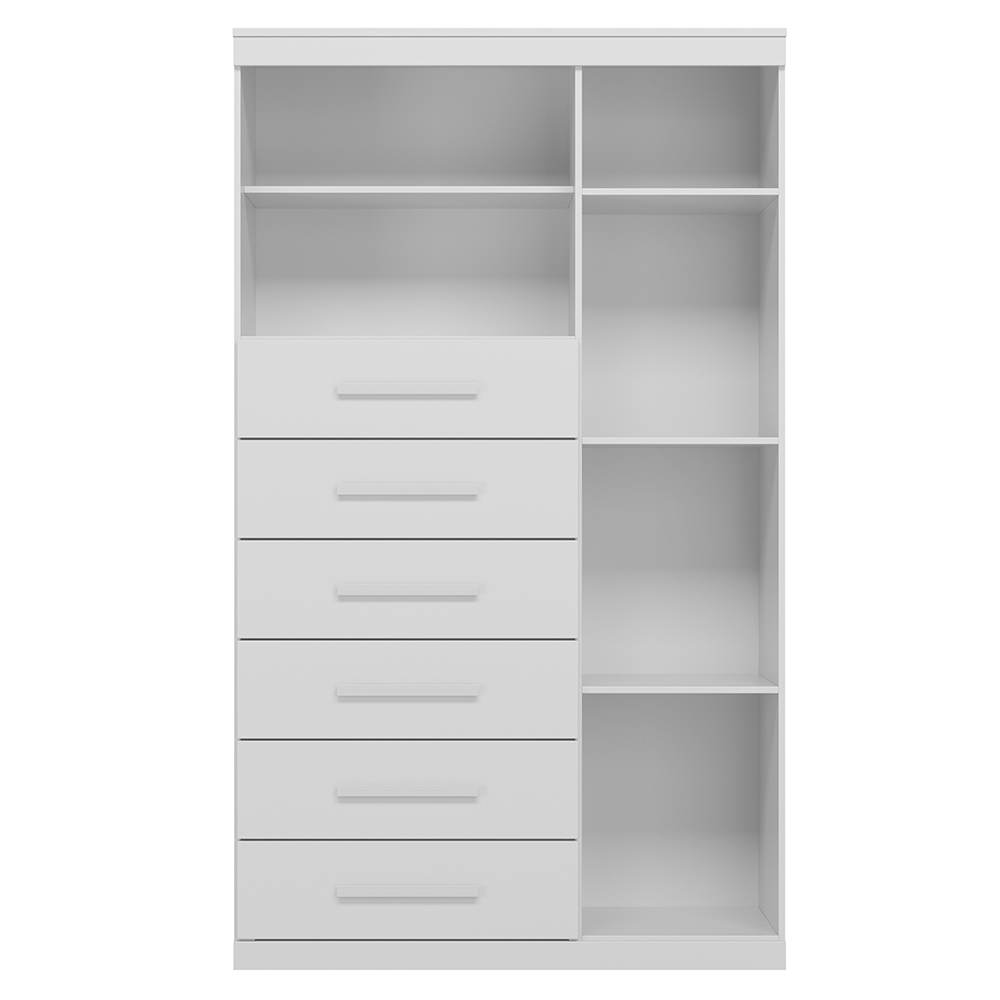 Cômoda Multiuso 6 Gavetas 1 Porta 96cm Guaíra Branco S01 - Mpozenato