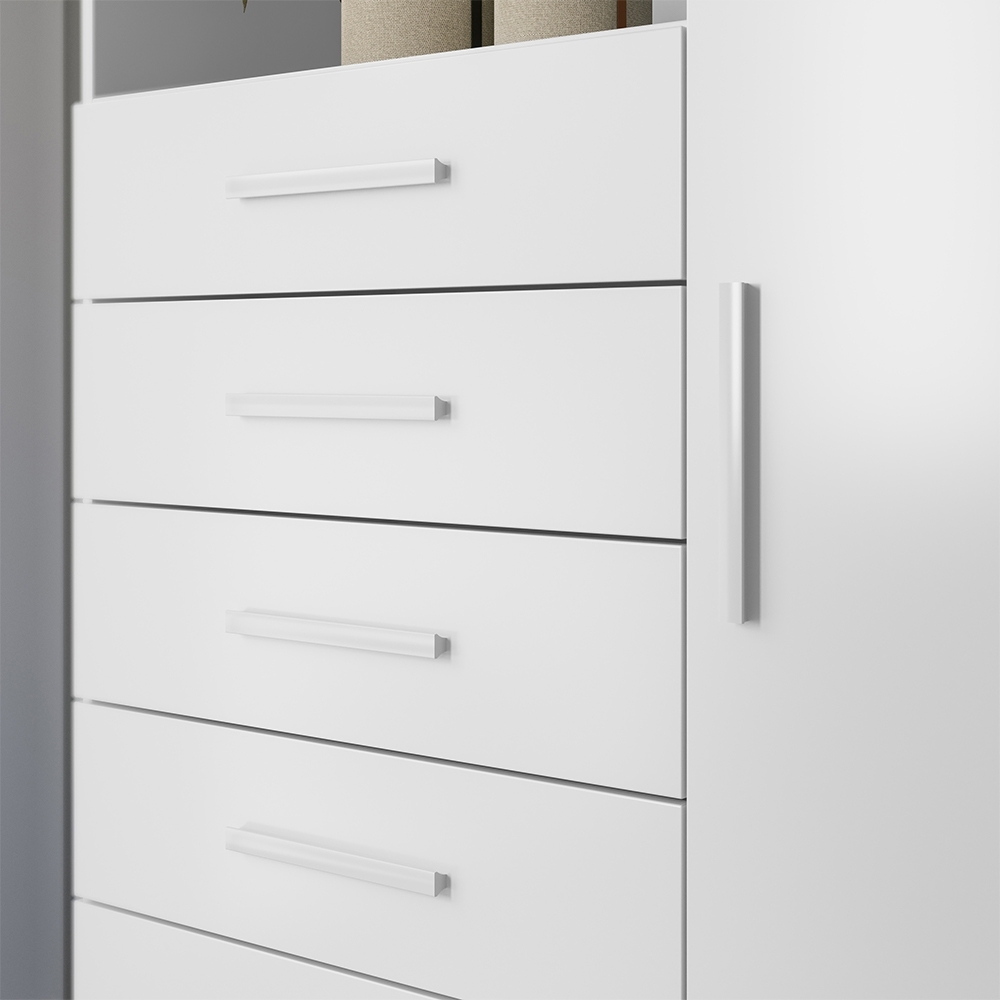 Cômoda Multiuso 6 Gavetas 1 Porta 96cm Guaíra Branco S01 - Mpozenato