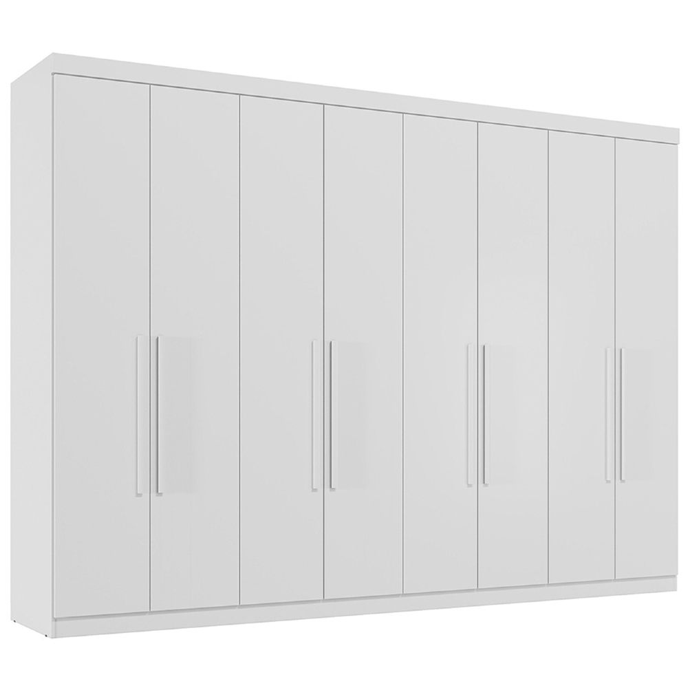 Guarda Roupa Casal 239cm 8 Portas 4 Gavetas Vortex Branco S01 - Mpozenato
