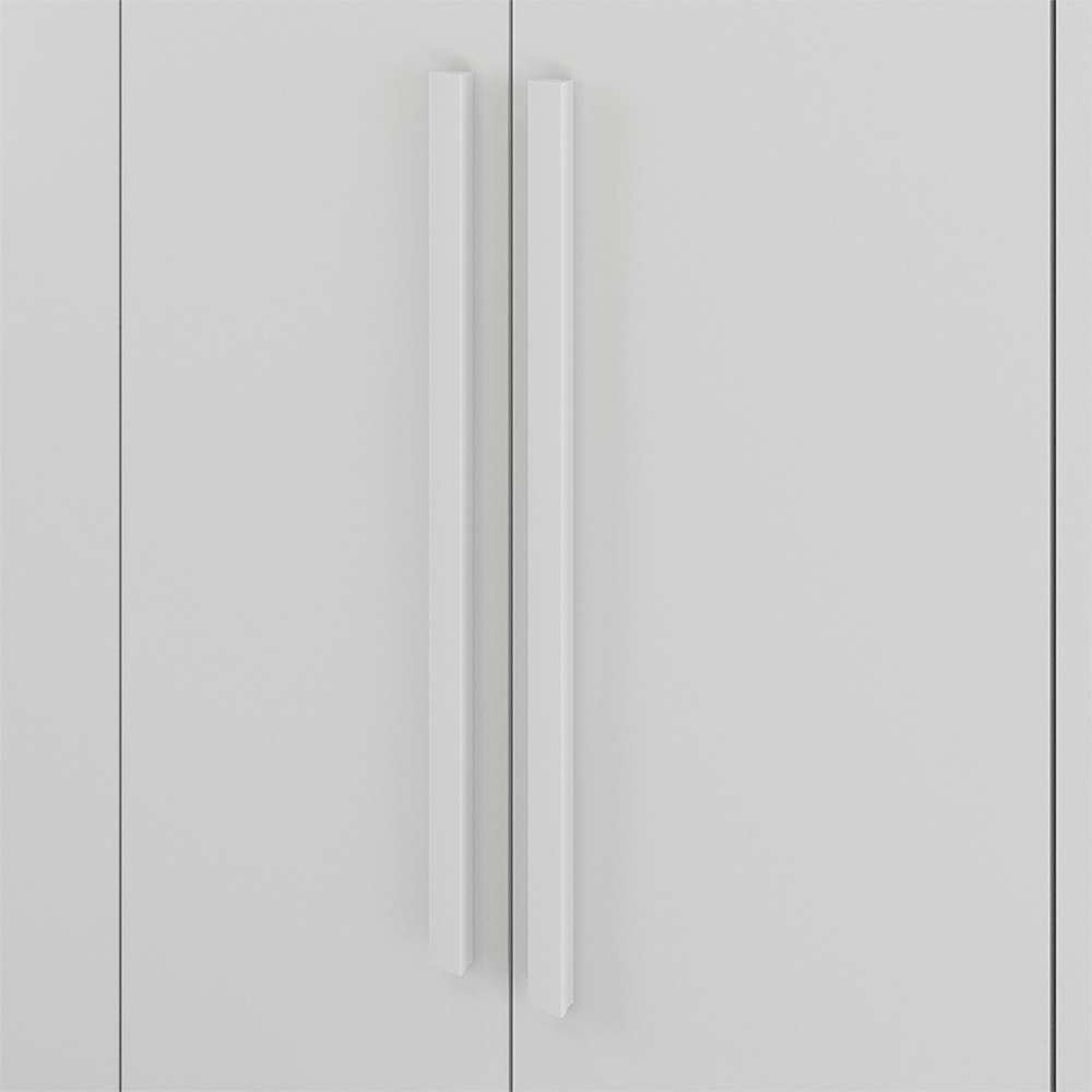 Guarda Roupa Casal 239cm 8 Portas Com Pés e Espelho Vortex Branco S01 - Mpozenato