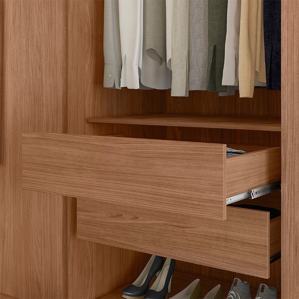 Guarda Roupa Casal 239cm 8 Portas Com Pés e Espelho Vortex Jatobá S01 - Mpozenato