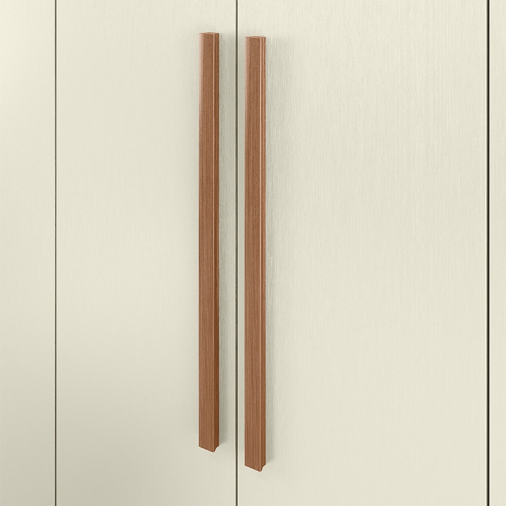 Guarda Roupa Casal 239cm 8 Portas 4 Gavetas Com Pés Vortex Jatobá/Areia S01 - Mpozenato