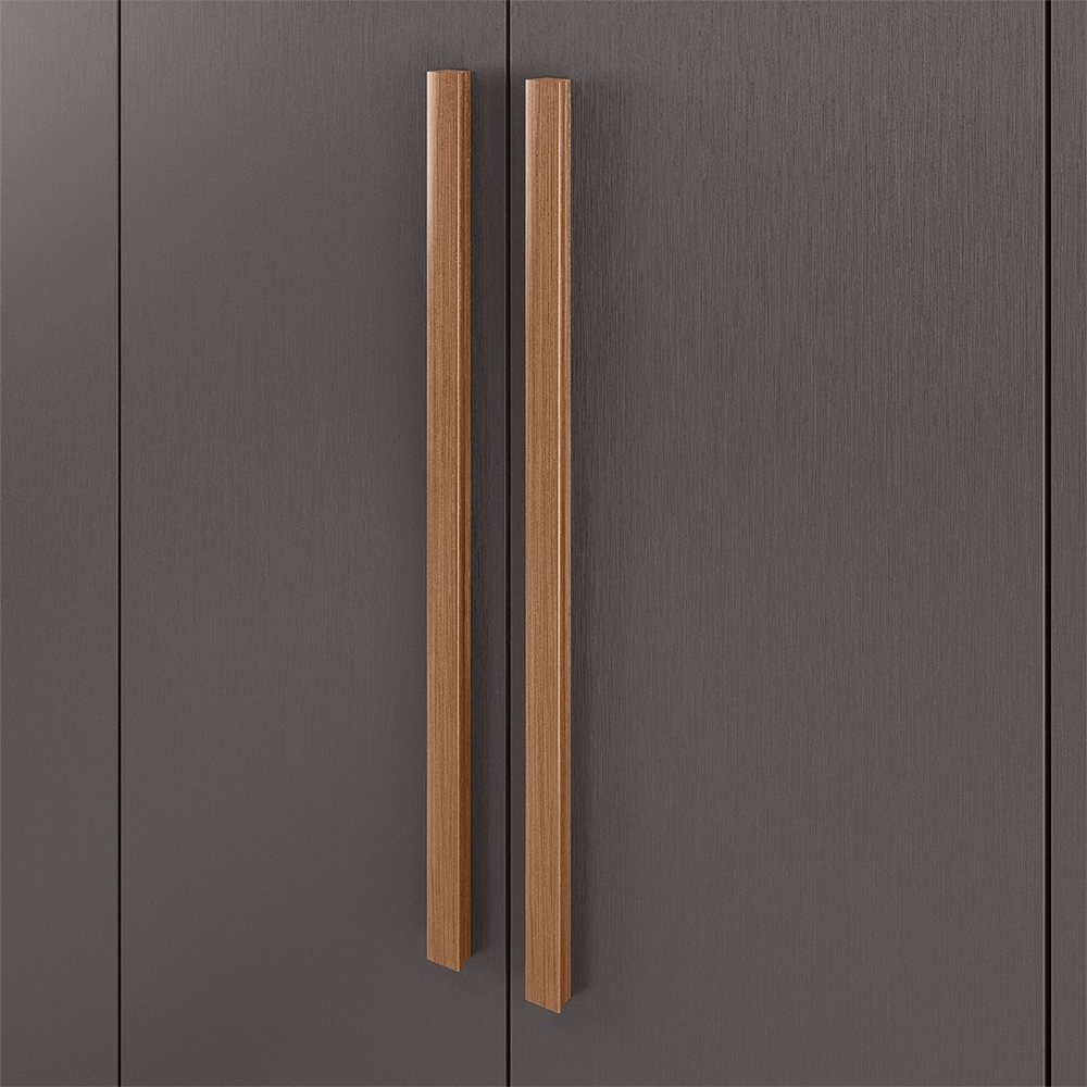 Guarda Roupa Casal 239cm 8 Portas 4 Gavetas Com Pés Vortex Jatobá/Grafite S01 - Mpozenato