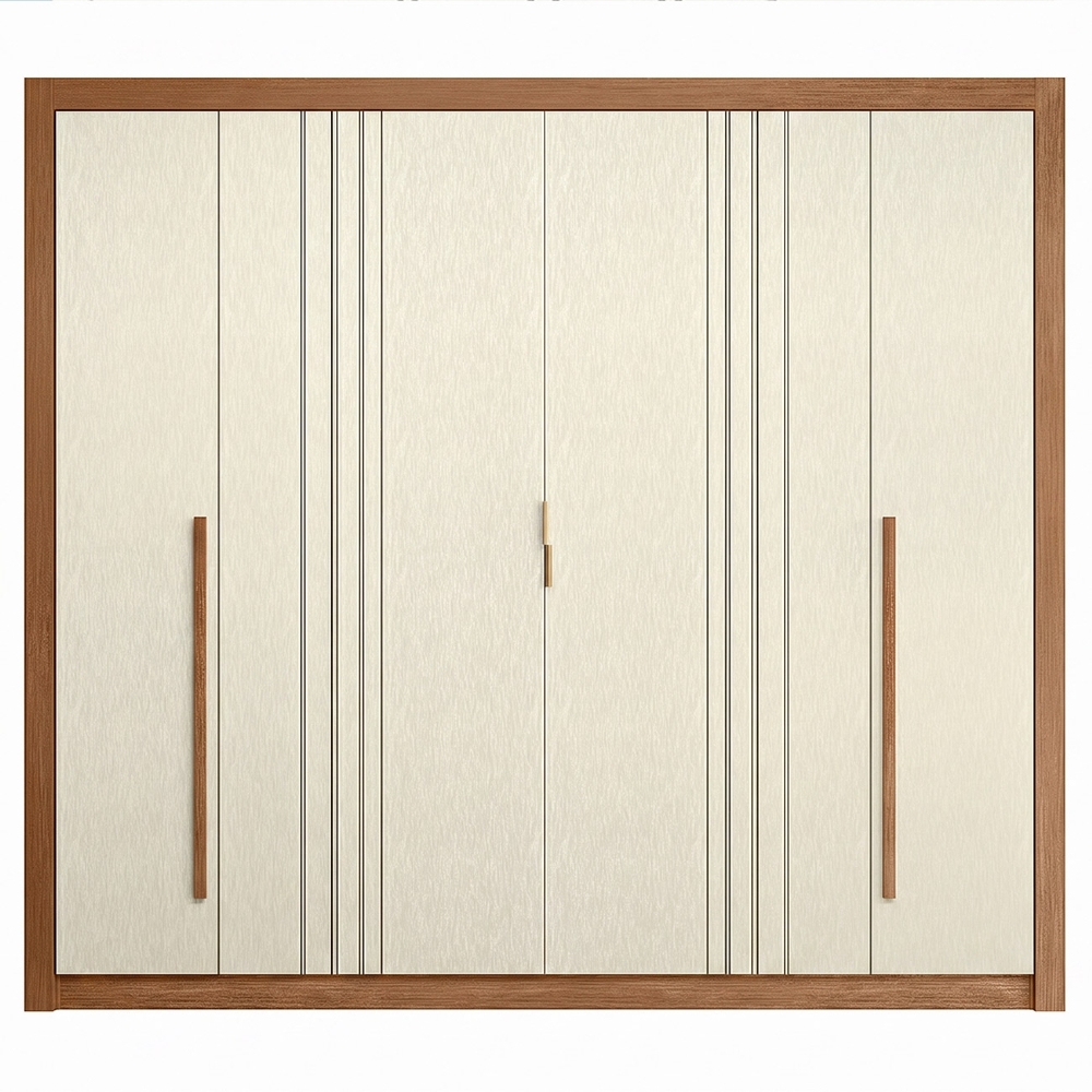 Guarda Roupa Casal 245cm 6 Portas Loretto Jatobá/Areia S01 - Mpozenato