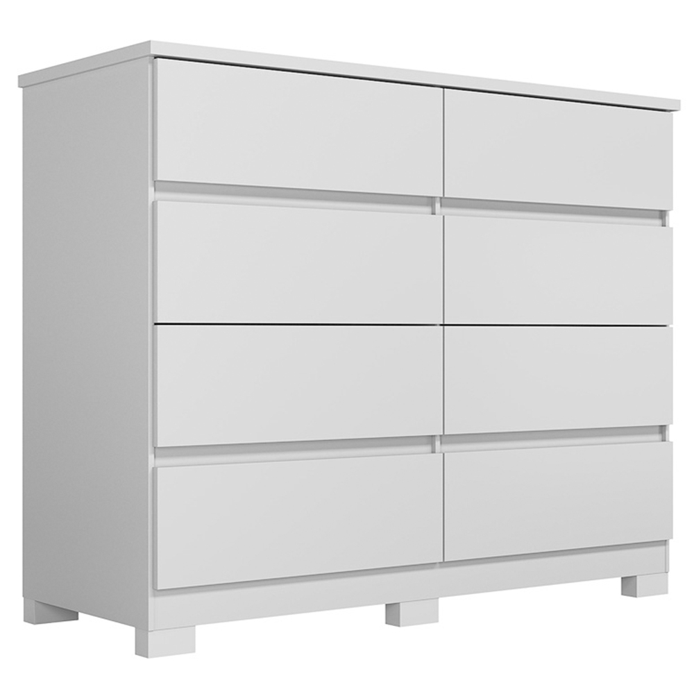 Cômoda Quarto 136cm 8 Gavetas Morin Branco S01 - Mpozenato