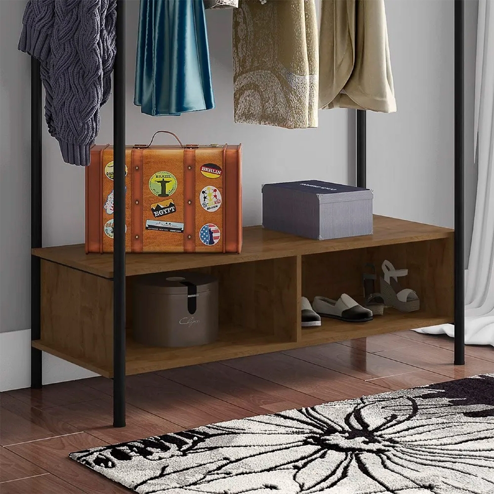 Guarda Roupa Casal Closet Milão Preto/Demolição - Artefamol