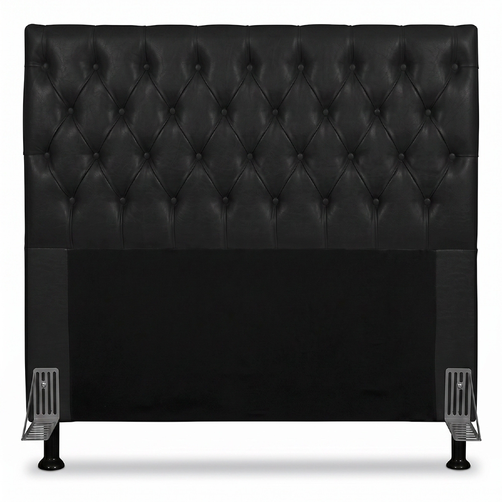 Cabeceira Cama Box Casal 140cm Cristal Sintético Preto - MV Estofados