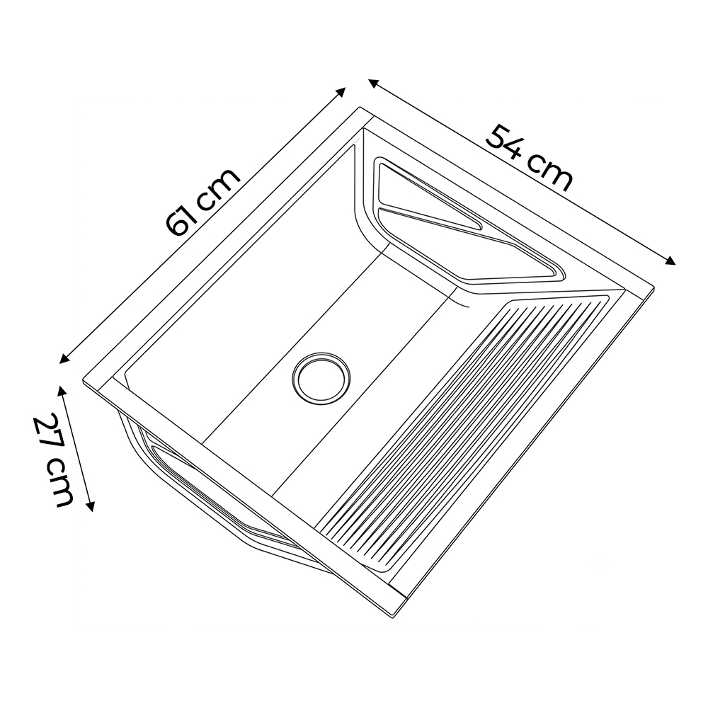 Tanque de Lavar Roupa 48L Inox de Embutir Lavanderia G01 - Mpozenato