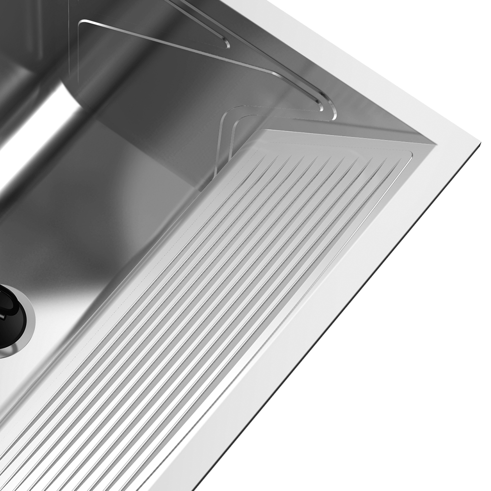 Tanque de Lavar Roupa 68L Inox com Suporte Lavanderia G01 - Mpozenato
