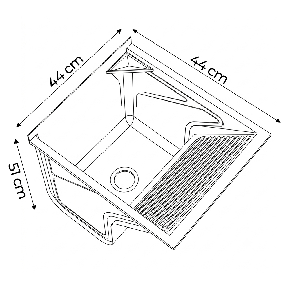 Tanque de Lavar Roupa 46L Inox Mini com Suporte Lavanderia G01 - Mpozenato