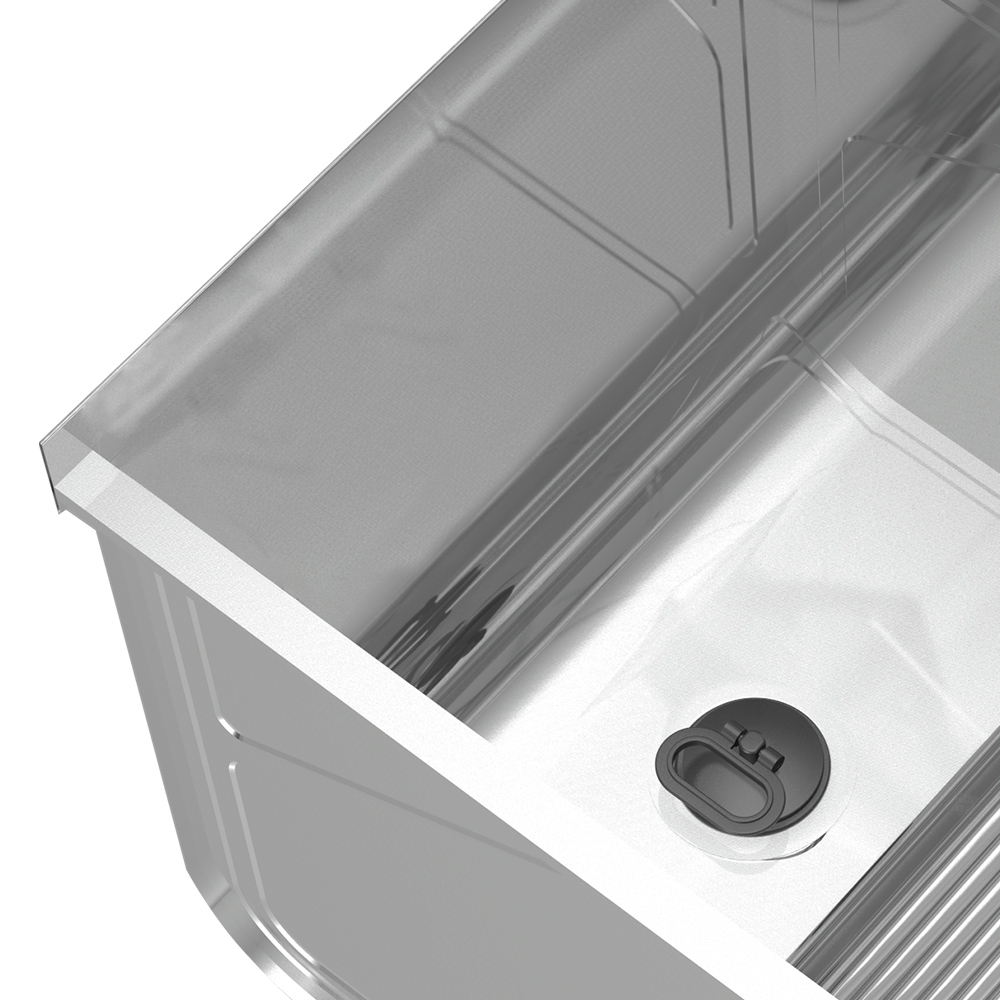 Tanque de Lavar Roupa 46L Inox Mini com Suporte Lavanderia G01 - Mpozenato