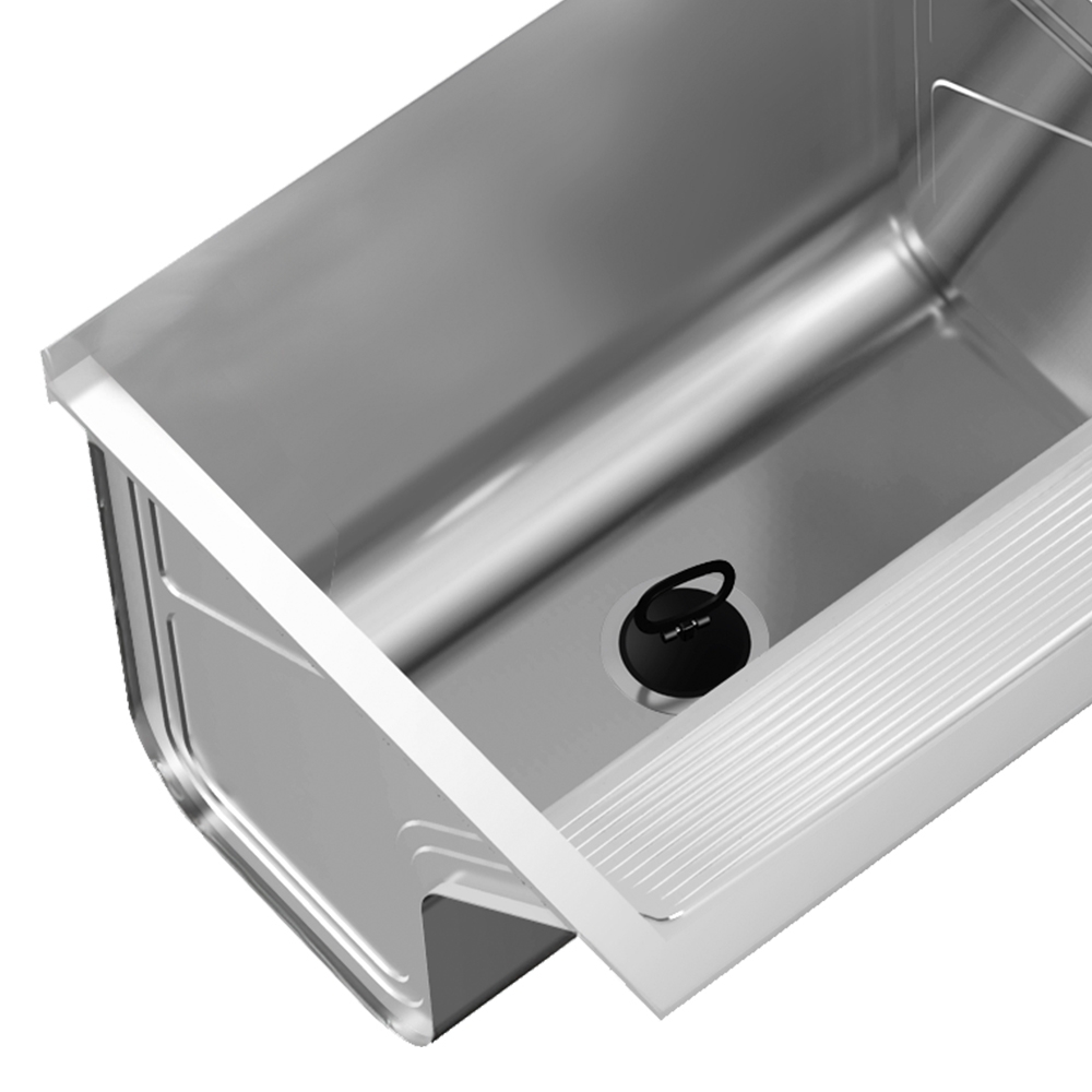 Tanque de Lavar Roupa 114L Inox Duplo com Suporte Lavanderia G01 - Mpozenato