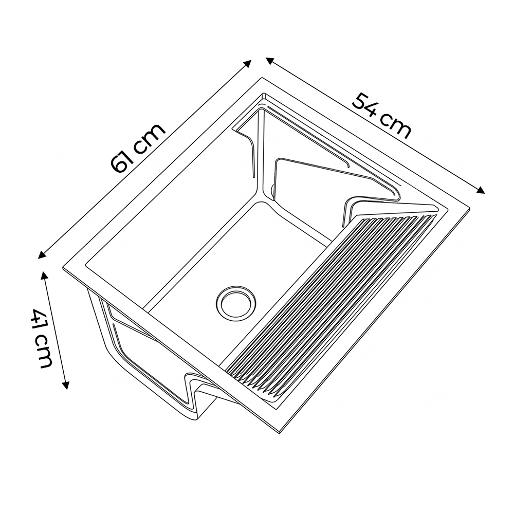 Tanque de Lavar Roupa 68L Inox de Embutir Lavanderia G01 - Mpozenato