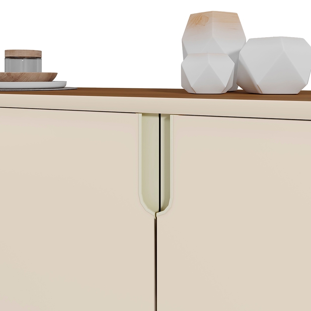Buffet Aparador 160cm 4 Portas Cannes Off Whhite/Amendoa Z30 - Mpozenato