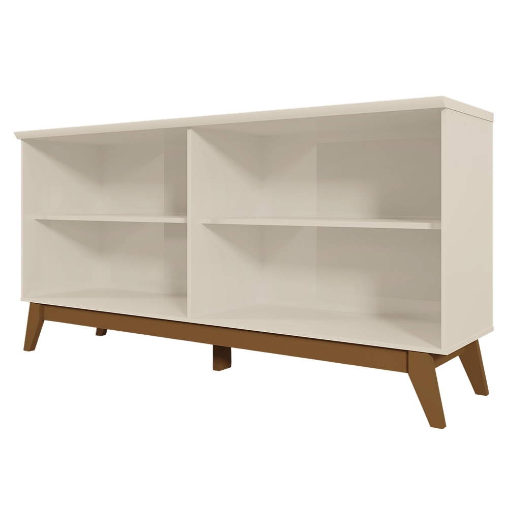 Buffet Aparador 160cm 4 Portas Cannes Off Whhite/Canela Z30 - Mpozenato