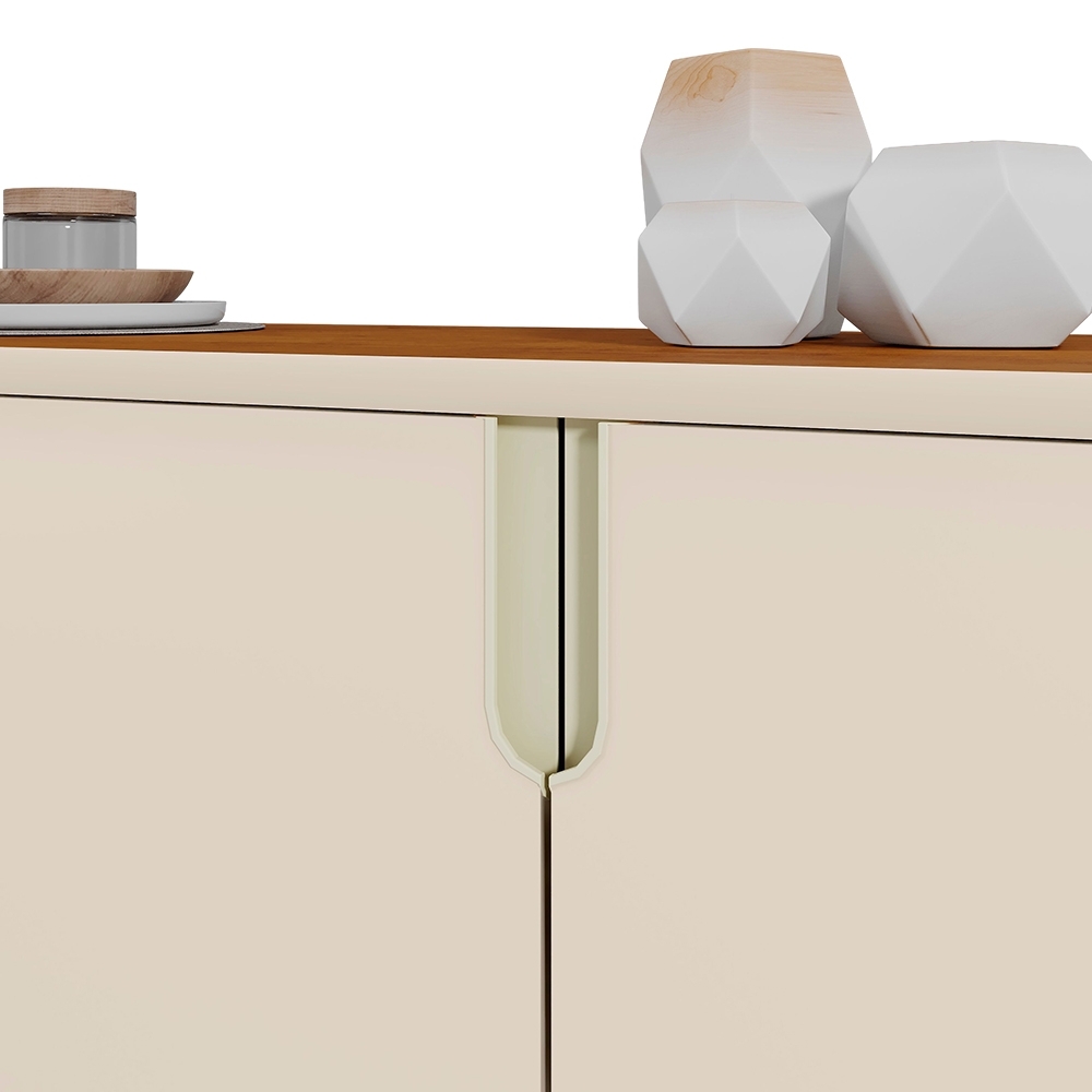 Buffet Aparador 160cm 4 Portas Cannes Off Whhite/Canela Z30 - Mpozenato