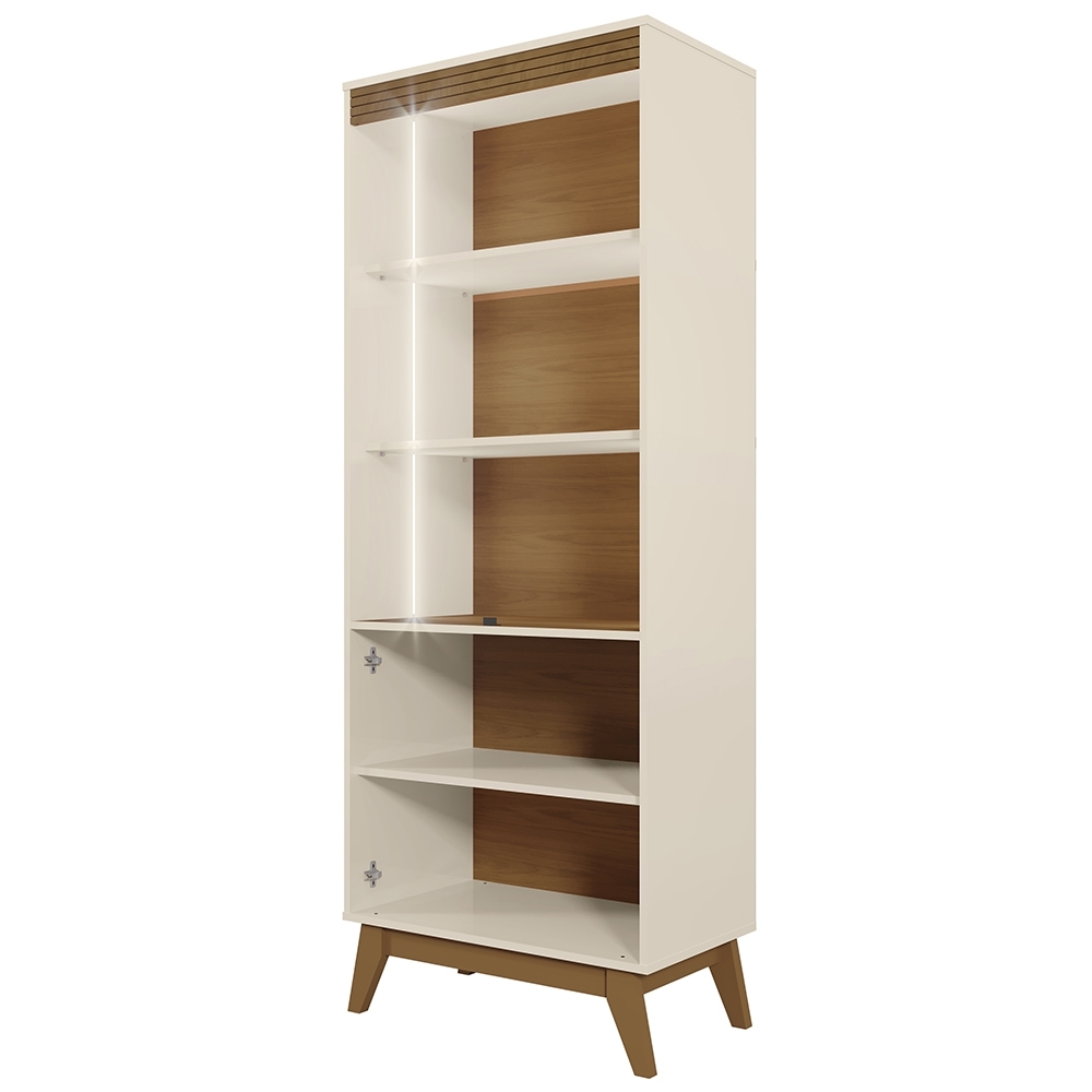 Cristaleira Portas de Vidro 80cm Cannes Off White/Amendoa Z30 - Mpozenato