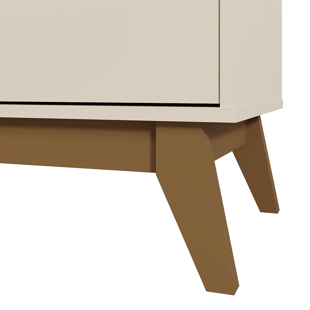 Cristaleira Portas de Vidro 80cm Cannes Off White/Canela Z30 - Mpozenato