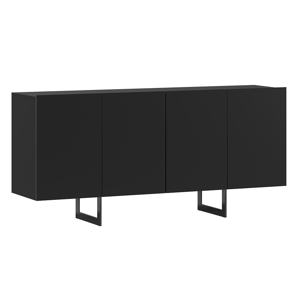 Buffet Aparador 160cm 4 Portas Melun N02 Preto - Mpozenato