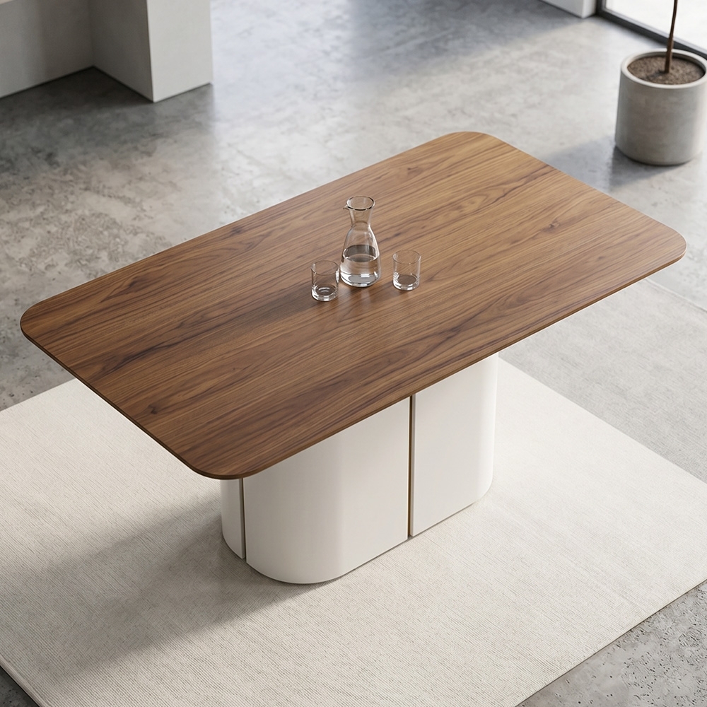 Mesa de Jantar 6 Lugares 160cm Lille N02 Off White/Cinamomo - Mpozenato