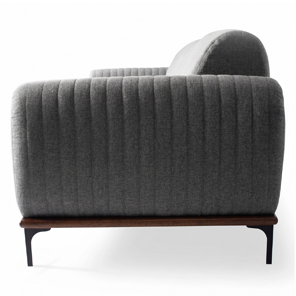 Sofá 150cm 2 Lugares Pés Preto Molino C-416 Linho Cinza - Domi