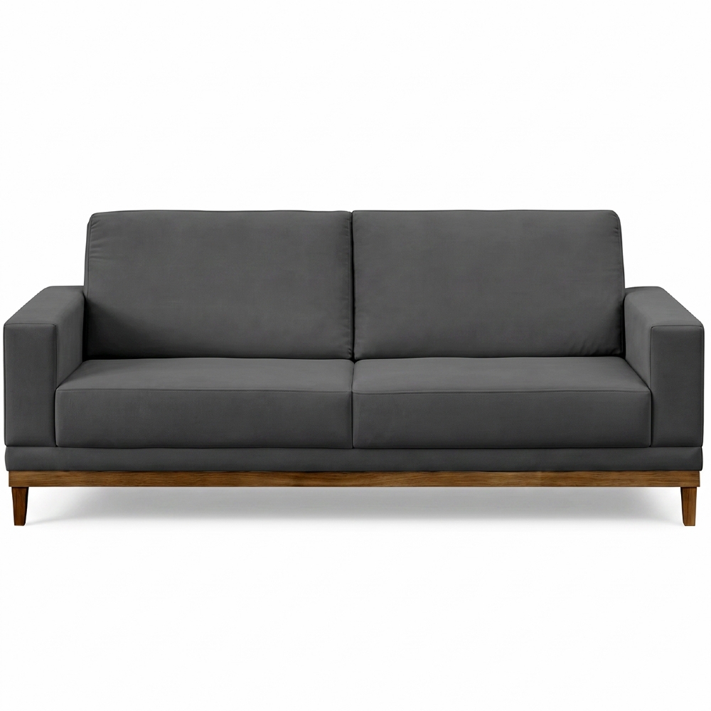 Sofá Living 145cm 2 Lugares Kayrós D05 Suede Cinza - Mpozenato