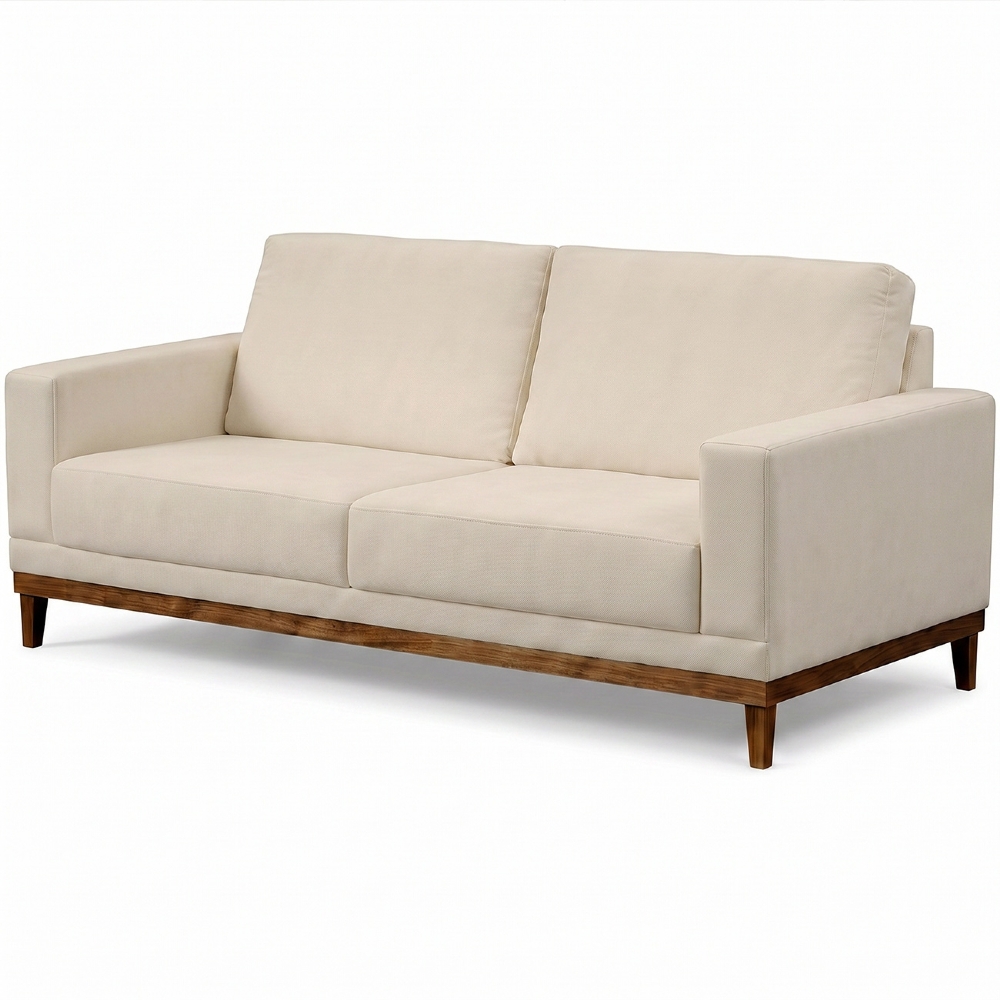 Sofá Living 180cm 3 Lugares Kayrós D05 Suede Bege - Mpozenato