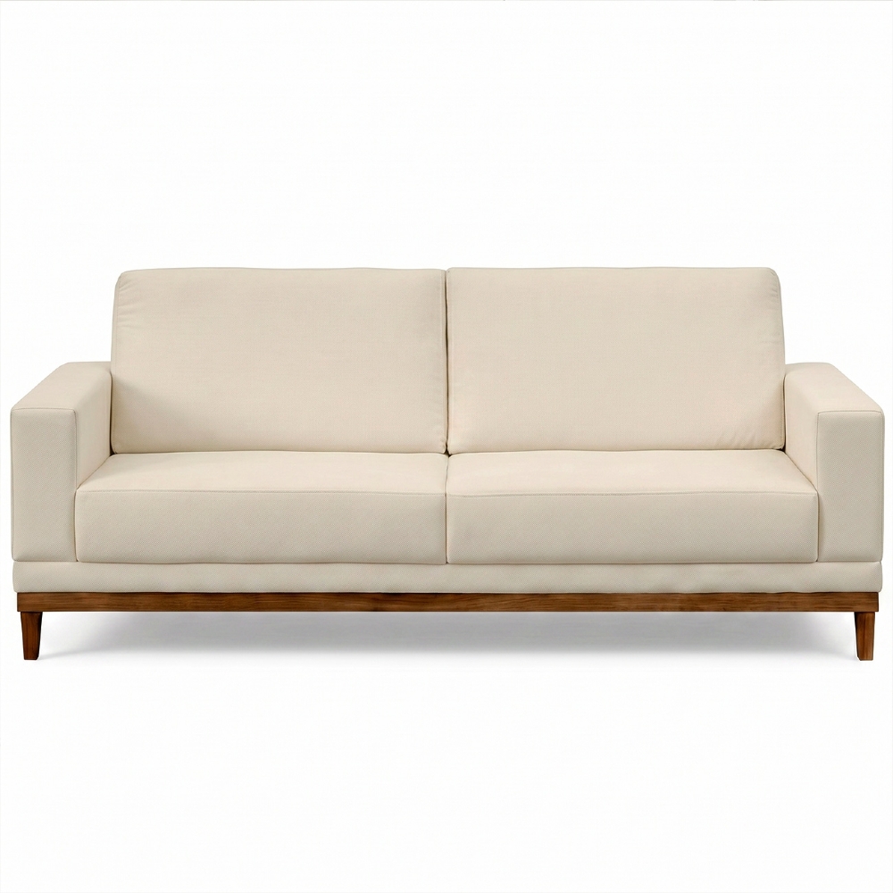 Sofá Living 180cm 3 Lugares Kayrós D05 Suede Bege - Mpozenato