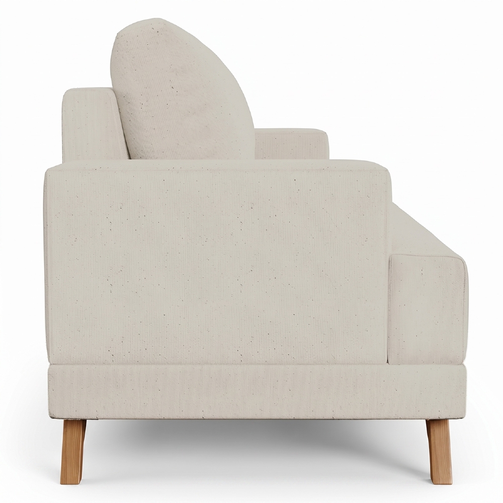 Sofá 3 Lugares 180cm Living Pés Curvos Santi D05 Linho Bege - Mpozenato