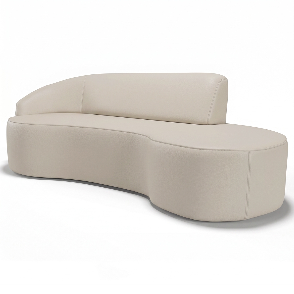 Sofá Living  4 Lugares 300cm Braço Esquerdo Mozart D06 Sintético Bege - Mpozenato