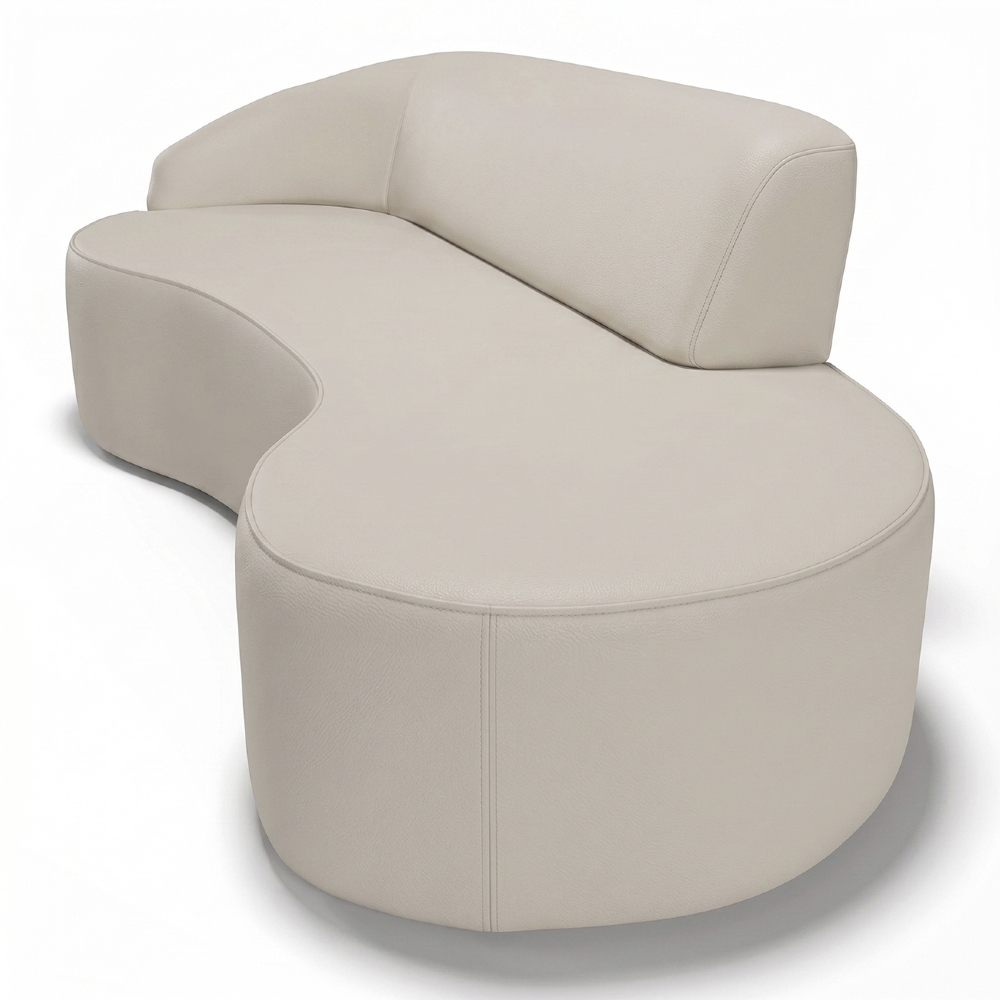 Sofá Living  4 Lugares 300cm Braço Esquerdo Mozart D06 Sintético Bege - Mpozenato