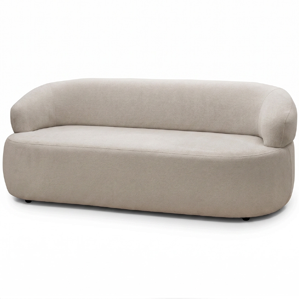 Sofá 3 Lugares Living Orgânico Sala de Estar 170cm Conka F05 Boucle Bege - Mpozenato