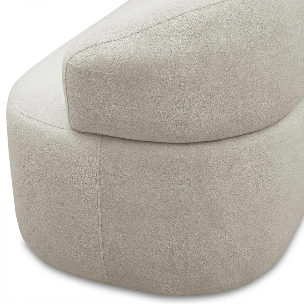 Sofá 3 Lugares Living Orgânico Sala de Estar 170cm Conka F05 Boucle Bege - Mpozenato