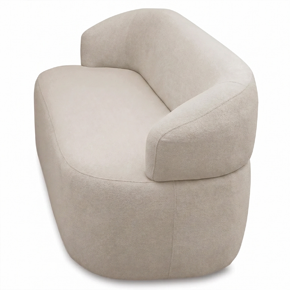 Sofá 3 Lugares Living Orgânico Sala de Estar 170cm Conka F05 Boucle Bege - Mpozenato