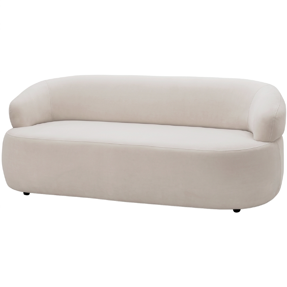 Sofá 3 Lugares Living Orgânico Sala de Estar 170cm Conka F05 Veludo Bege - Mpozenato