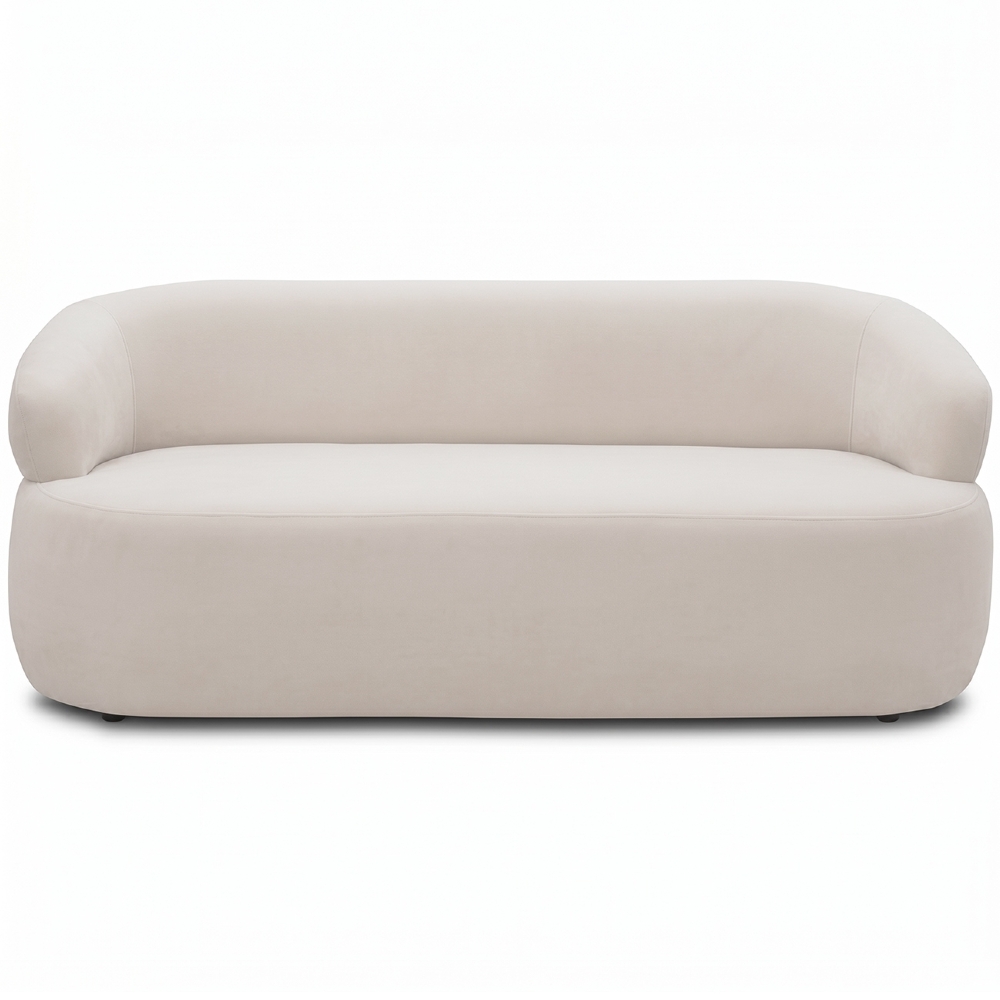 Sofá 3 Lugares Living Orgânico Sala de Estar 170cm Conka F05 Veludo Bege - Mpozenato