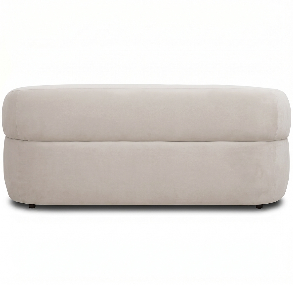 Sofá 3 Lugares Living Orgânico Sala de Estar 170cm Conka F05 Veludo Bege - Mpozenato