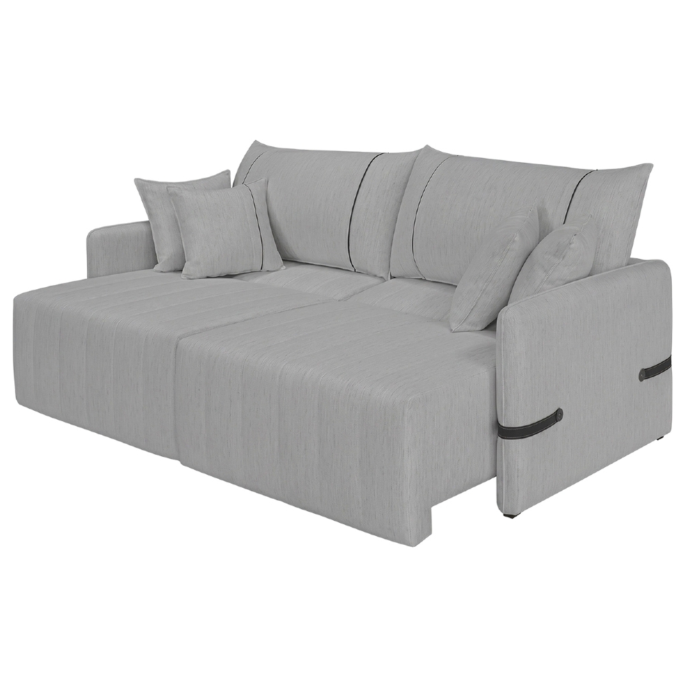 Sofá Cama Retrátil 180cm Essence D05 Linho Grafite/Preto - Mpozenato