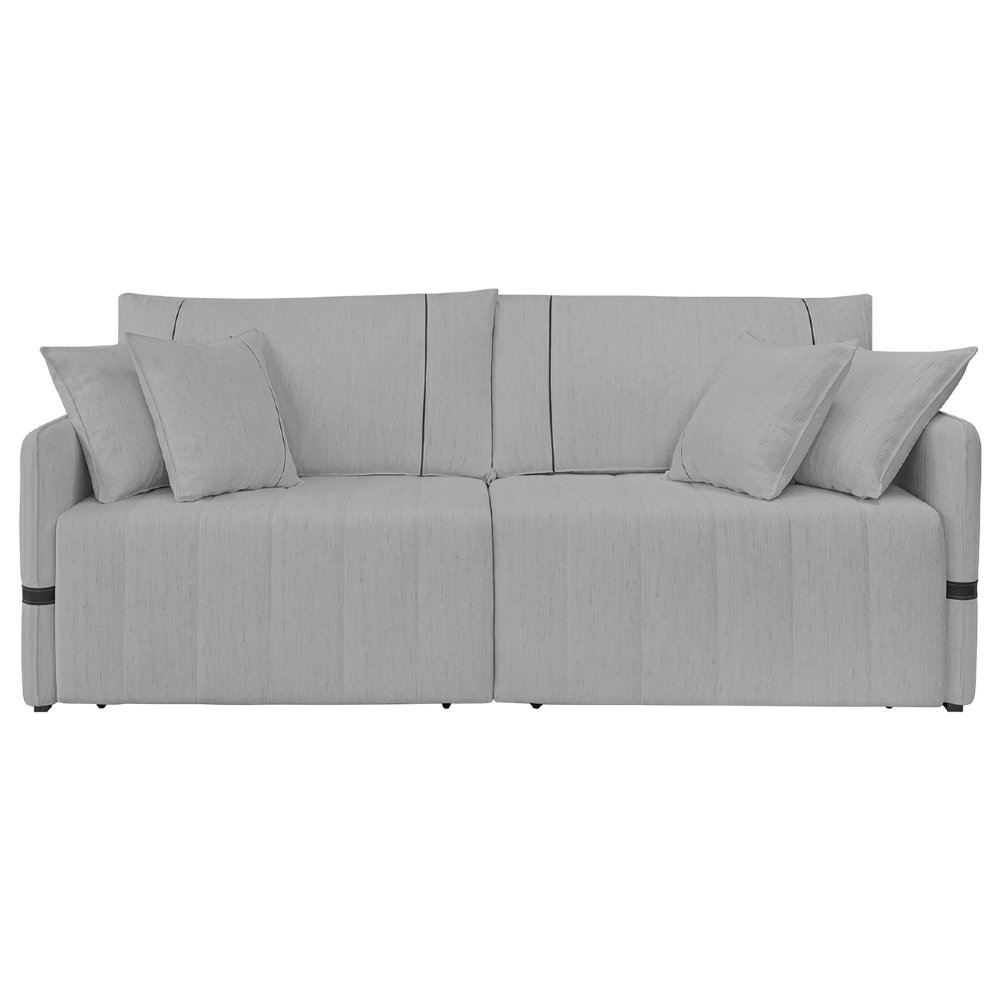 Sofá Cama Retrátil 180cm Essence D05 Linho Grafite/Preto - Mpozenato