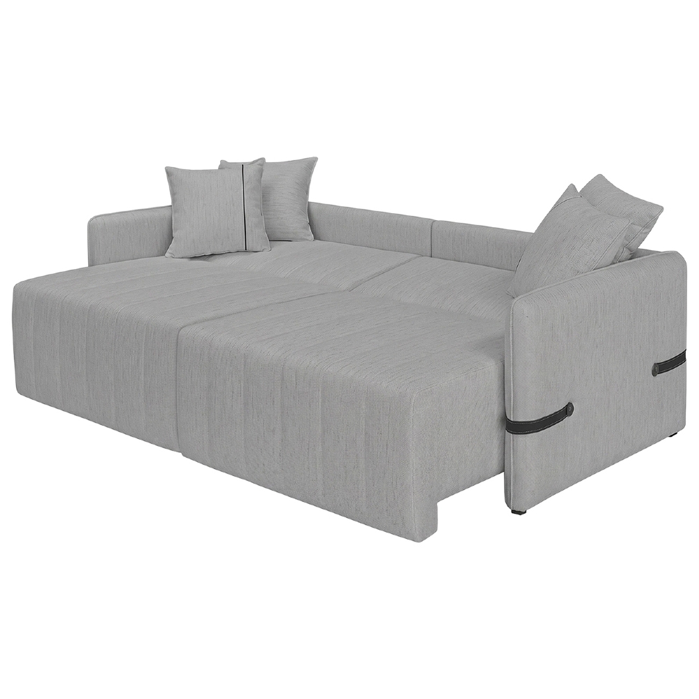 Sofá Cama Retrátil 180cm Essence D05 Linho Grafite/Preto - Mpozenato