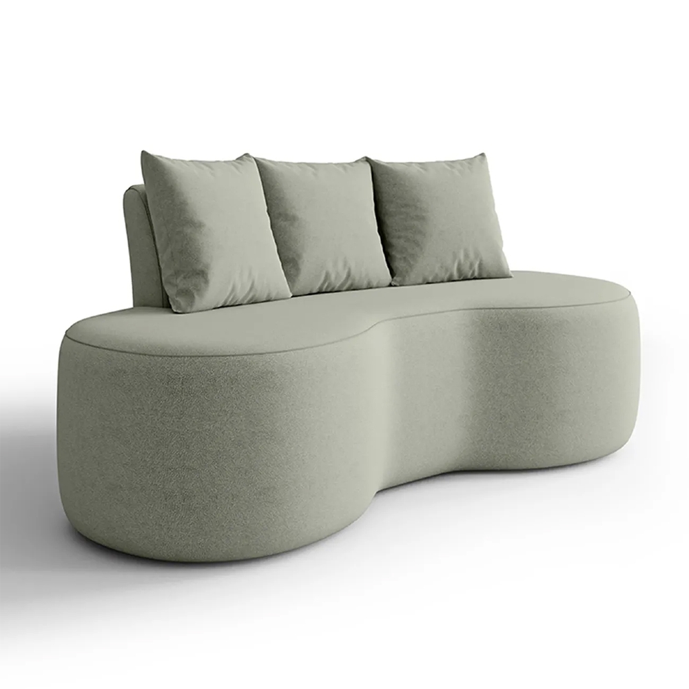 Sofá 2 Lugares 160cm Orgânico Viana B10 Bouclê Menta - Mpozenato