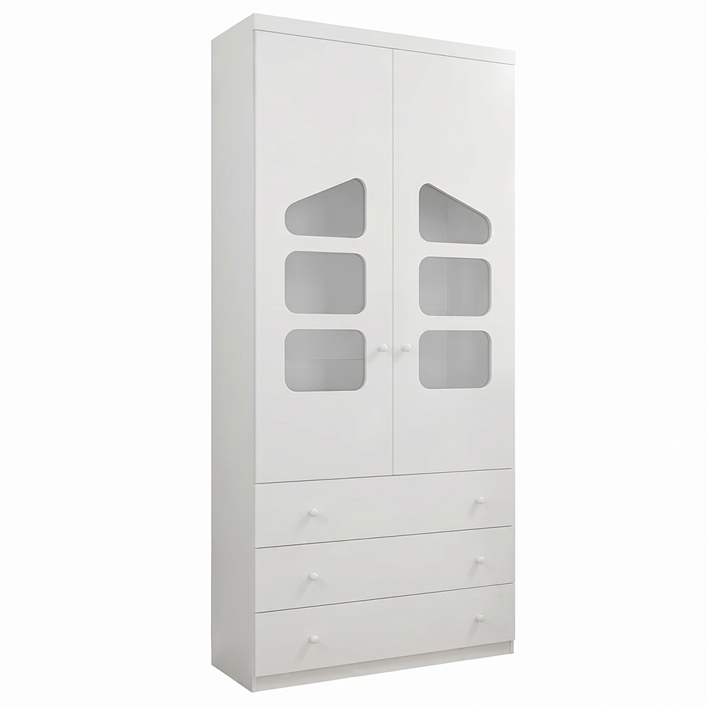 Guarda Roupa Infantil 02 Portas e 03 Gavetas Eloísa Branco - Phoenix Baby