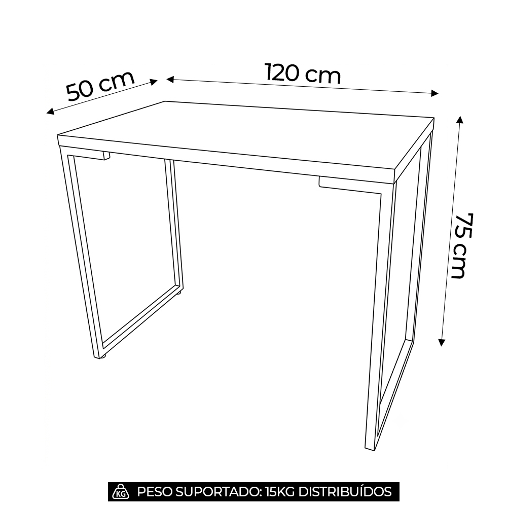 Mesa Para Computador Escrivaninha Porto 120cm Nature - Fit Mobel