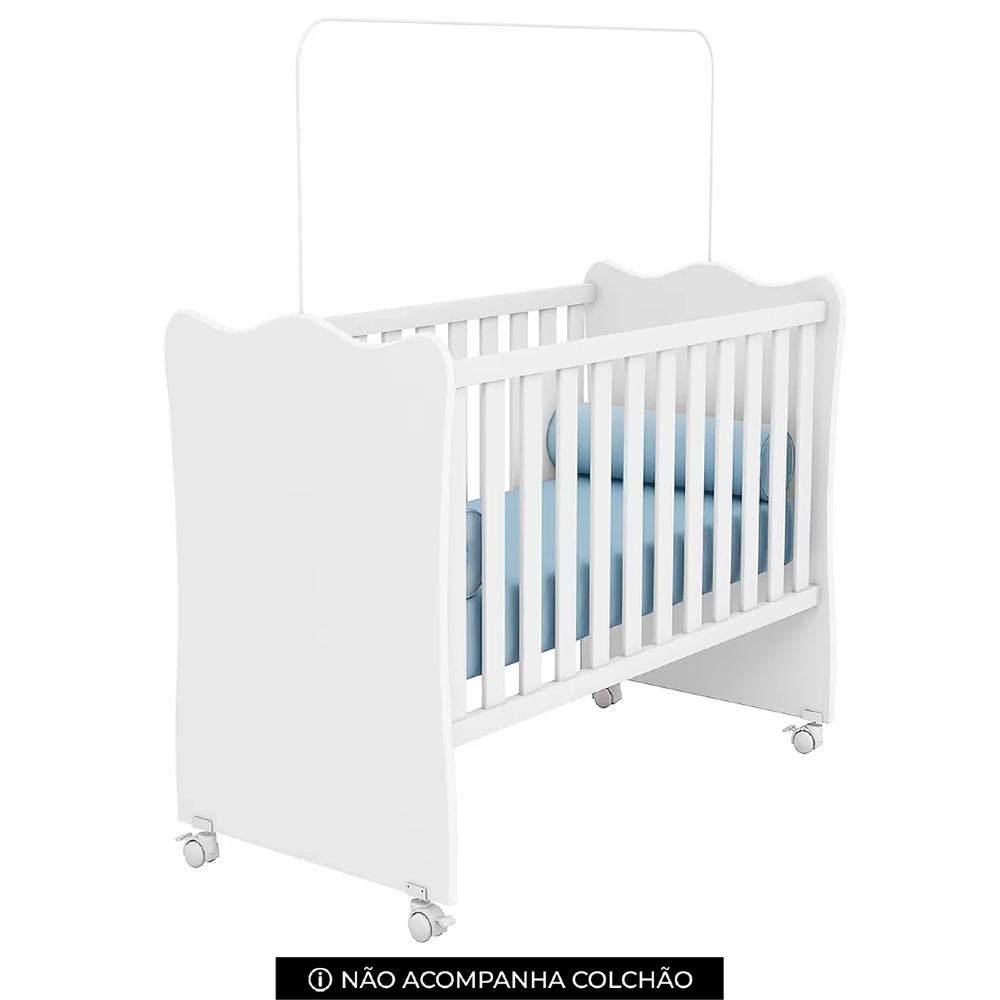 Berço Simples Para Colchão 130x60 Doce Sonho Branco - Qmovi