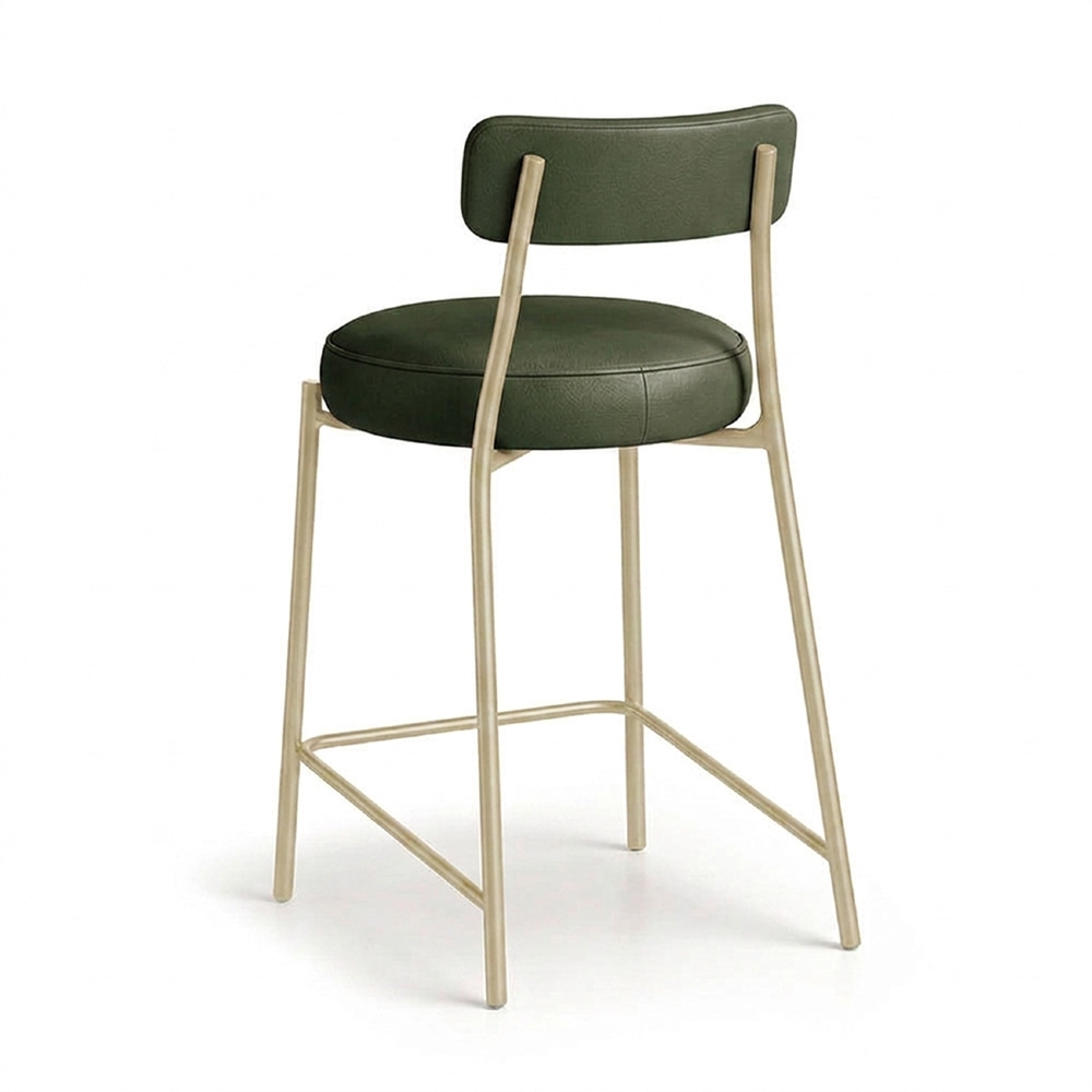 Banqueta Cozinha Alta Kit 2 Torino Sintético Verde/Champanhe I01 - Mpozenato