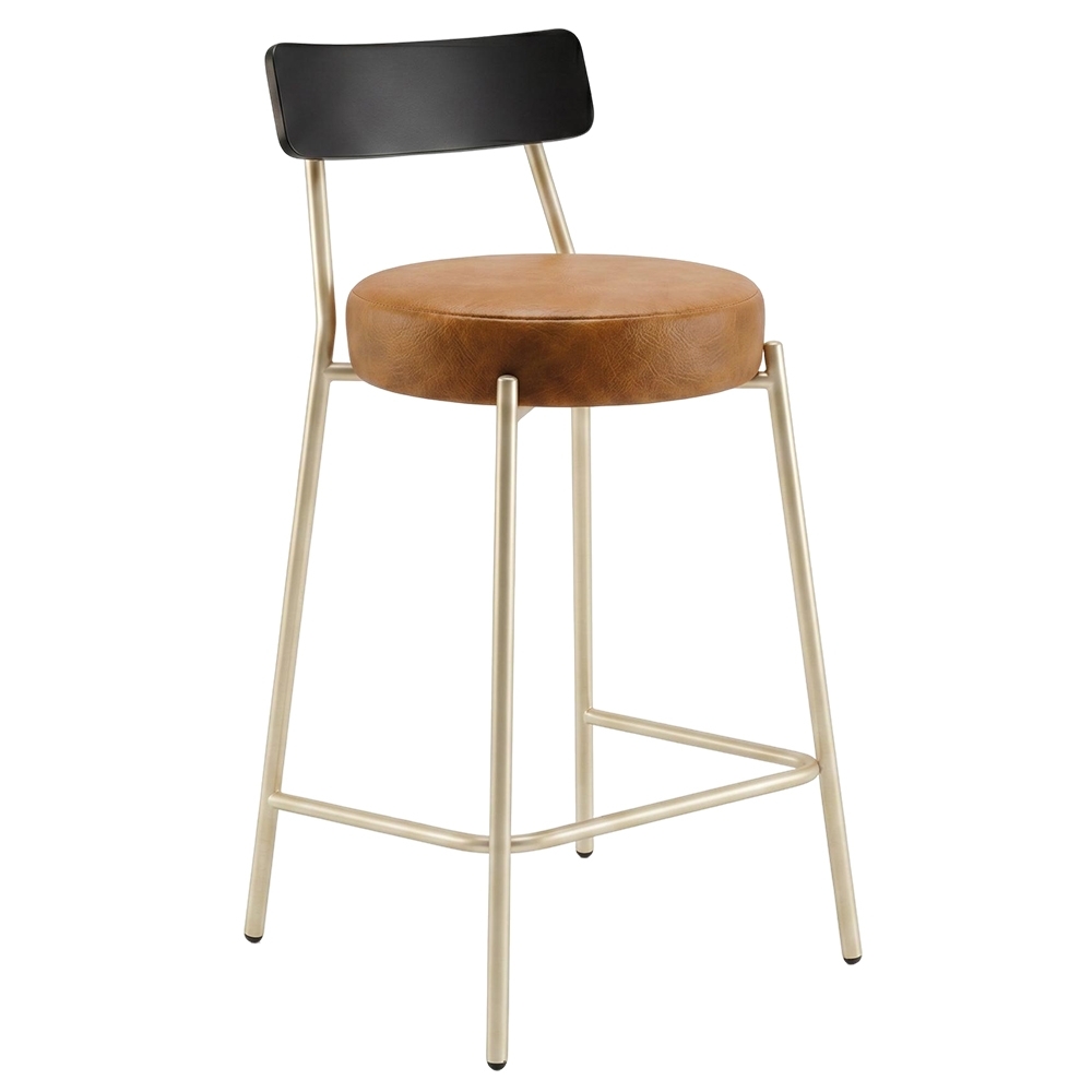 Banqueta Cozinha Alta Modena Sintético Whisky/Preto/Chp I01 - Mpozenato