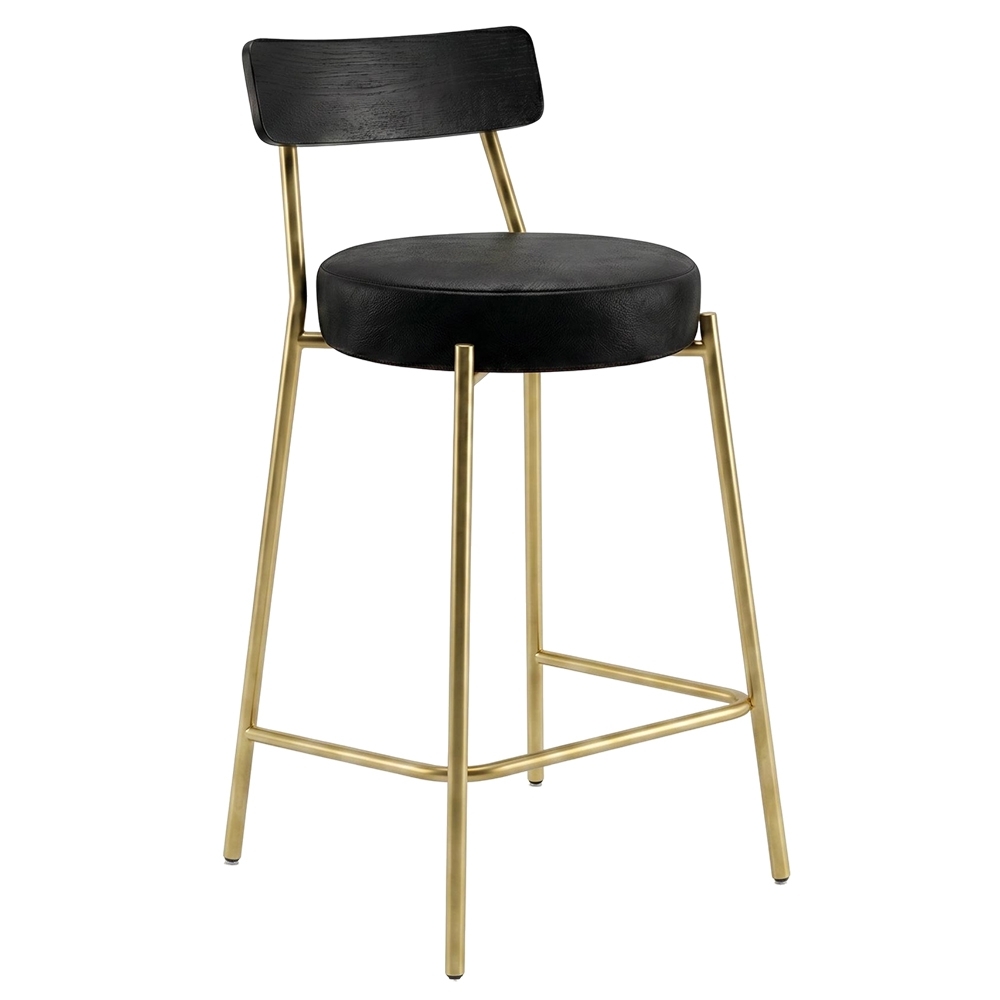 Banqueta Cozinha Alta Modena Sintético Preto/Preto/Dr I01 - Mpozenato