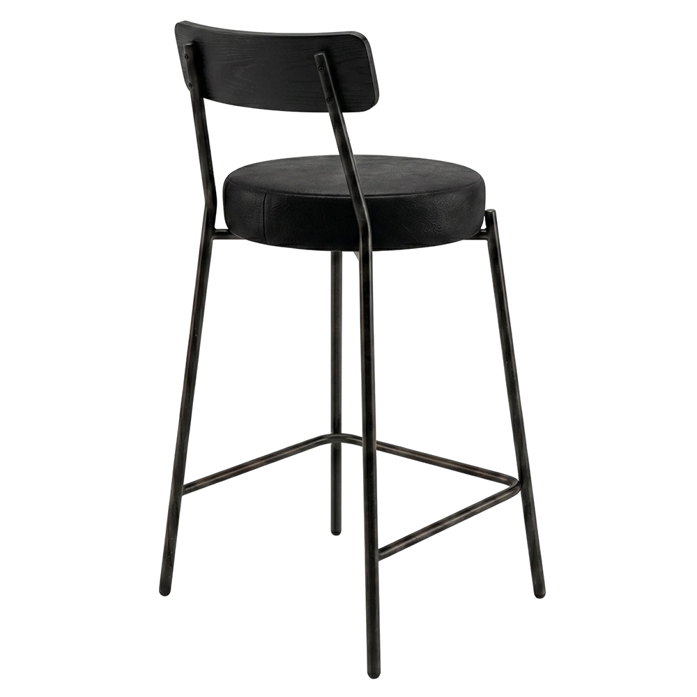 Banqueta Cozinha Média Kit 3 Modena Sintético Preto I01 - Mpozenato